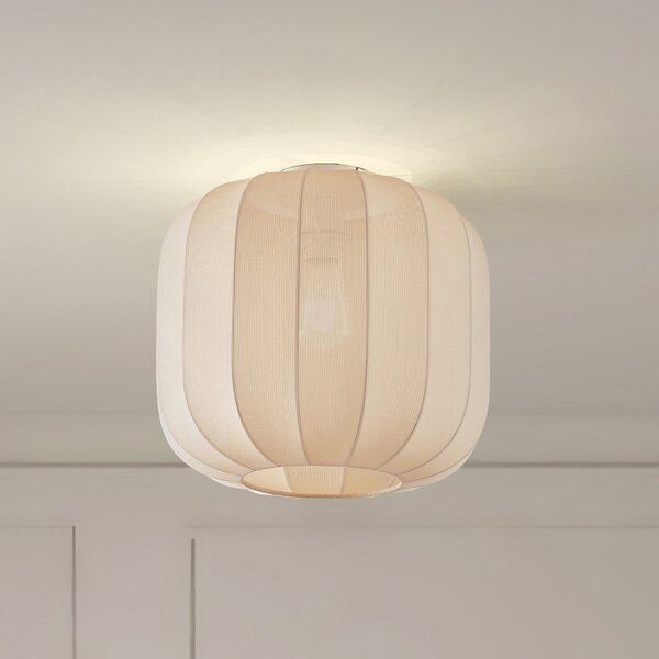 Lindby Helin plafonieră, bej, țesătură, Ø 35 cm, reglabil, Bej, Camera de zi / sufragerie, Țesătură / Textil, Scandinavă