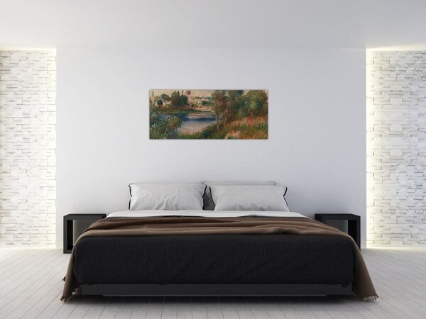 Tablou - Auguste Renoir, Landscape at Vetheuil, reproducere (120x50 cm)