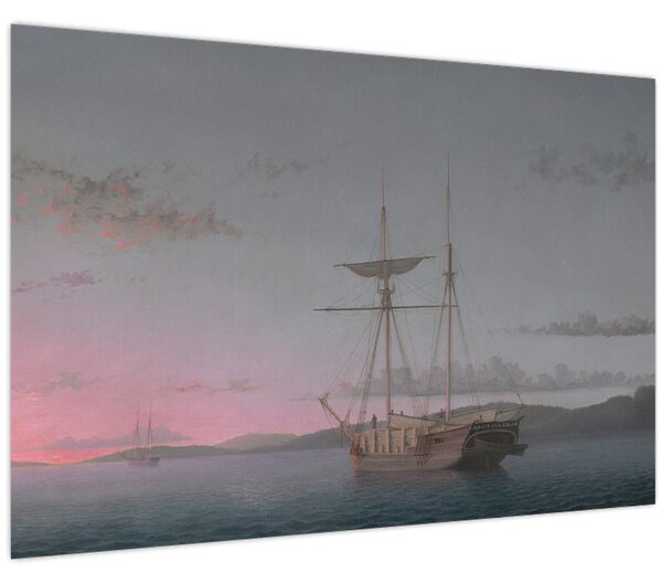 Tablou - Fitz Henry Lane, Lumber Schooners at Evening on Penobscot Bay, reproducere (90x60 cm)