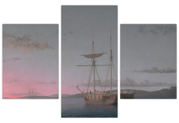 Tablou - Fitz Henry Lane, Lumber Schooners at Evening on Penobscot Bay, reproducere (90x60 cm)