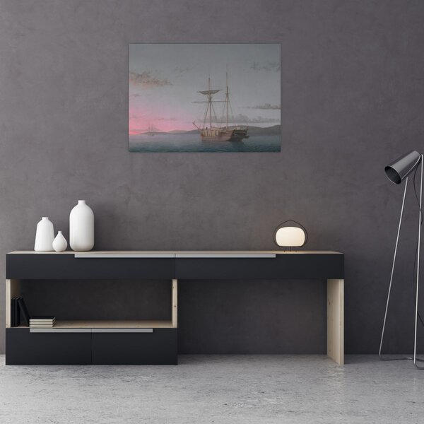 Tablou - Fitz Henry Lane, Lumber Schooners at Evening on Penobscot Bay, reproducere (70x50 cm)