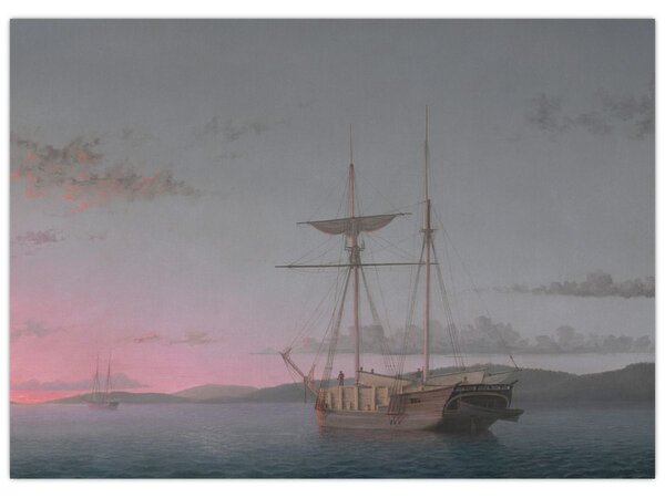 Tablou - Fitz Henry Lane, Lumber Schooners at Evening on Penobscot Bay, reproducere (70x50 cm)