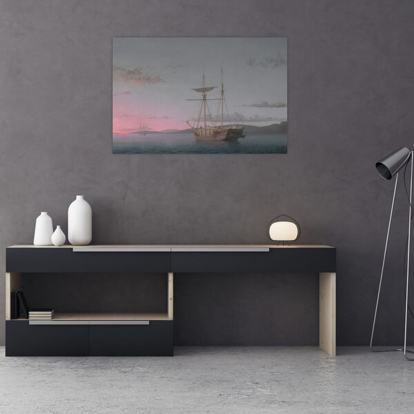 Tablou - Fitz Henry Lane, Lumber Schooners at Evening on Penobscot Bay, reproducere (90x60 cm)