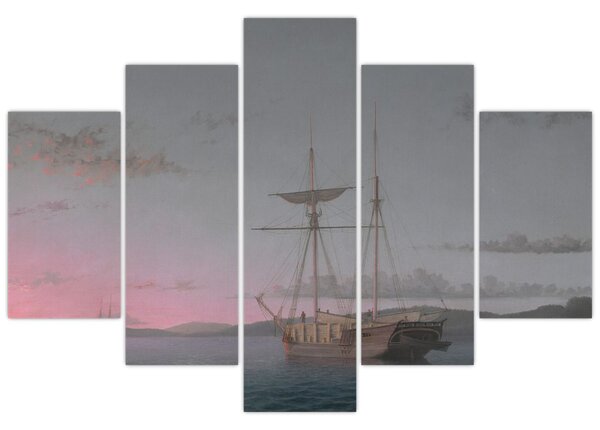 Tablou - Fitz Henry Lane, Lumber Schooners at Evening on Penobscot Bay, reproducere (150x105 cm)