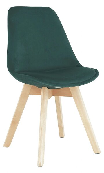 Scaun LORITA, verde smarald/fag, stofa catifelata/lemn, 48x57x81 cm