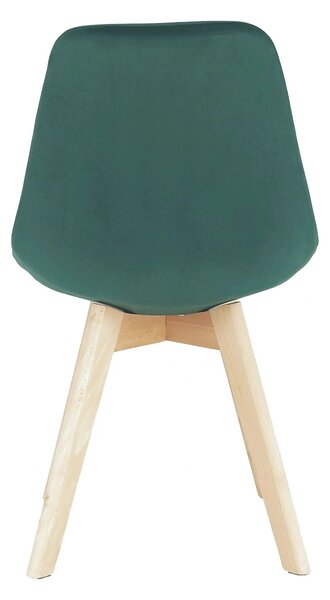 Scaun LORITA, verde smarald/fag, stofa catifelata/lemn, 48x57x81 cm
