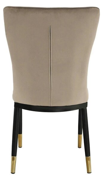 Scaun EPONA, bej/negru, stofa catifelata/metal, 47x45x89 cm