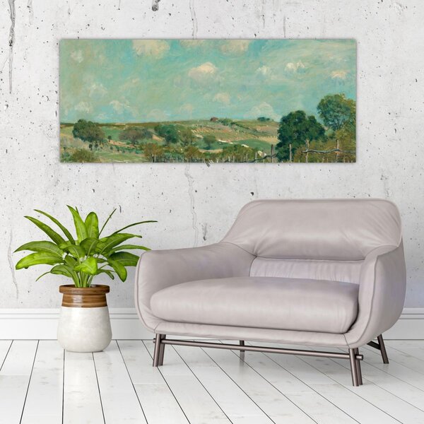 Tablou - Alfred Sisley, Meadow, reproducere (120x50 cm)