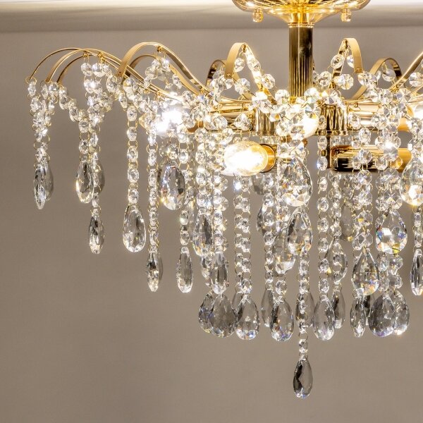 Lustră de cristal aplicată Brilagi CRYSTAL 6xE14/60W/230V auriu