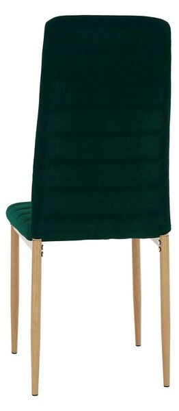 Scaun COLETA NOVA, verde smarald/stejar, stofa catifelata/metal, 41x49