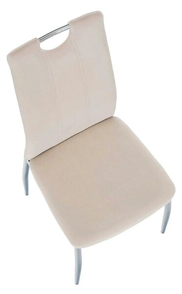 Scaun OLIVA NEW, bej/crom, stofa catifelata/metal, 42x52x97 cm