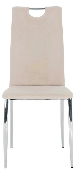 Scaun OLIVA NEW, bej/crom, stofa catifelata/metal, 42x52x97 cm
