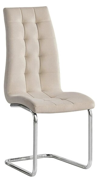 Scaun SALOMA NEW, stofa catifelata/metal, bej, 42x56,5x105 cm