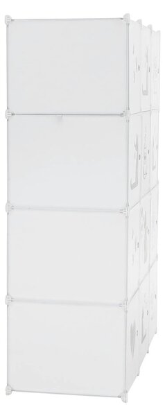 Dulap copii KITARO, alb, metal/plastic, 107x47x142 cm