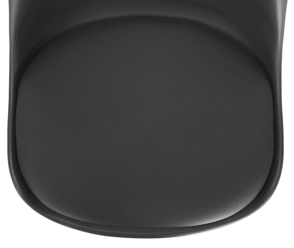 Scaun ETOSA, gri inchis/fag, piele ecologica/plastic/lemn, 48x58x83 cm