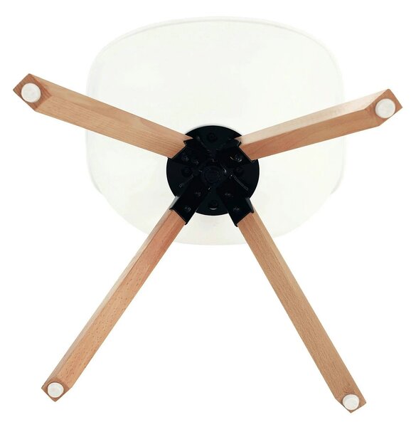 Scaun ETOSA, alb/fag, piele ecologica/plastic/lemn, 48x58x83 cm