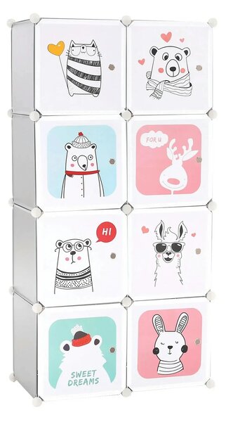Dulap ATREY, gri, metal/plastic, cu 8 usi, 74x37x148 cm