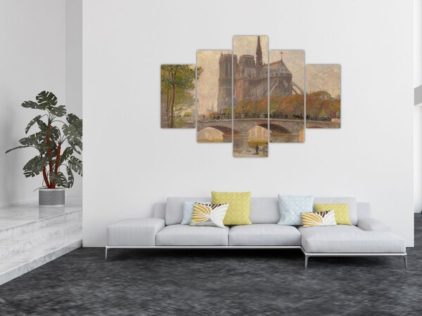 Tablou - Robert William Vonnoh, Notre Dame de Paris, reproducere (150x105 cm)