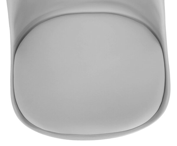 Scaun ETOSA, gri deschis/fag, piele ecologica/plastic/lemn, 48x58x83 c