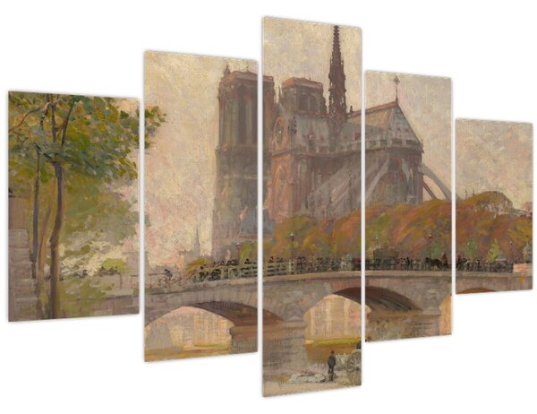 Tablou - Robert William Vonnoh, Notre Dame de Paris, reproducere (150x105 cm)