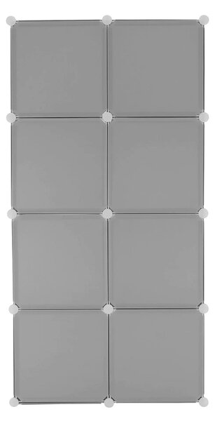 Dulap ATREY, gri, metal/plastic, cu 8 usi, 74x37x148 cm