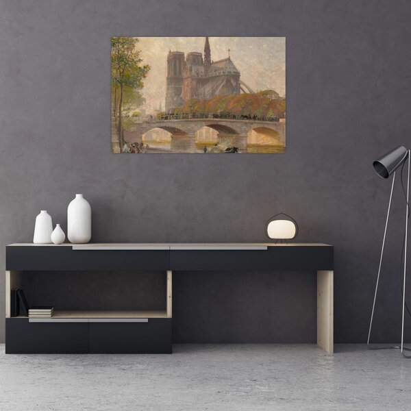 Tablou - Robert William Vonnoh, Notre Dame de Paris, reproducere (90x60 cm)