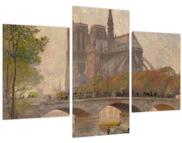 Tablou - Robert William Vonnoh, Notre Dame de Paris, reproducere (90x60 cm)
