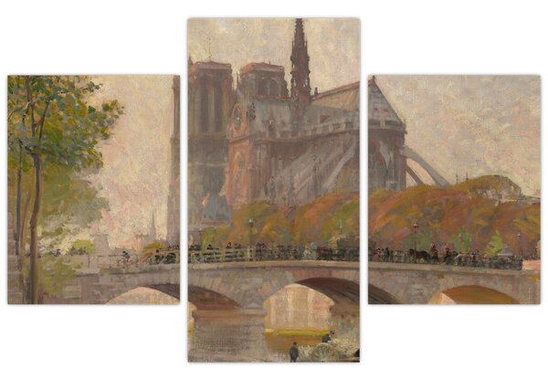 Tablou - Robert William Vonnoh, Notre Dame de Paris, reproducere (90x60 cm)
