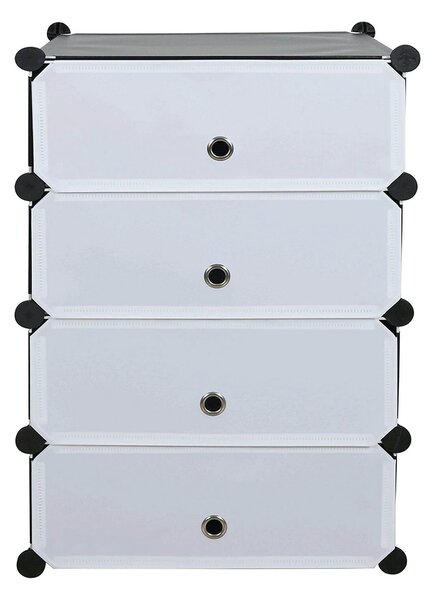 Pantofar PORET, negru/alb, plastic/metal, 49x37x76 cm