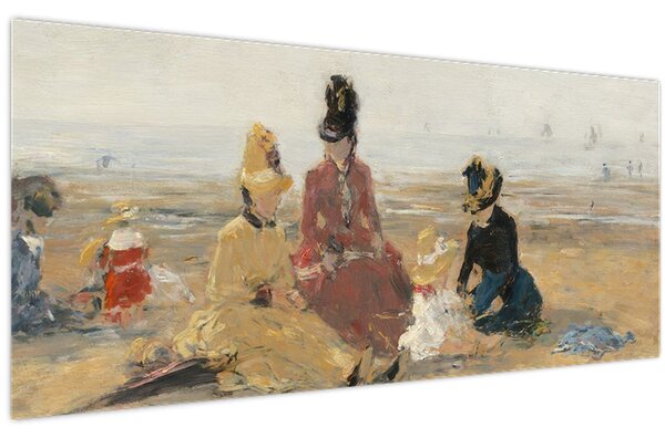 Tablou - Eugène Boudin, On the Beach, Trouville, reproducere (120x50 cm)