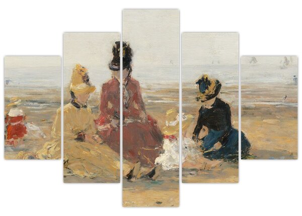 Tablou - Eugène Boudin, On the Beach, Trouville, reproducere (150x105 cm)