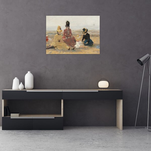 Tablou - Eugène Boudin, On the Beach, Trouville, reproducere (70x50 cm)