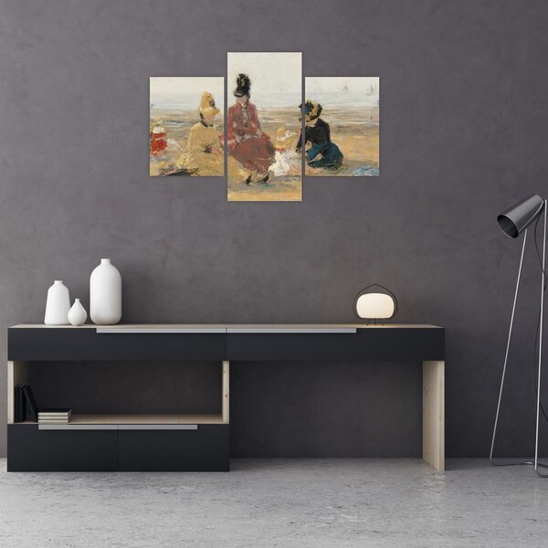 Tablou - Eugène Boudin, On the Beach, Trouville, reproducere (90x60 cm)