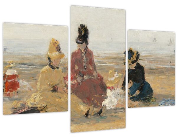 Tablou - Eugène Boudin, On the Beach, Trouville, reproducere (90x60 cm)