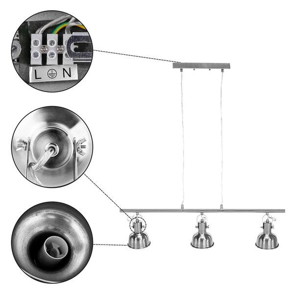 Lustra AVIER TIP 4, crom, metal, 76x11x114 cm