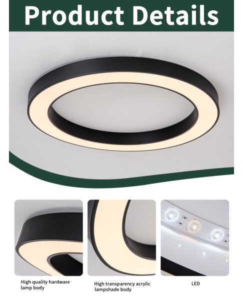 Plafonieră LED dimabilă PASTEL LED/68W/230V 95 cm negru Tuya Immax NEO 07210L + telecomandă