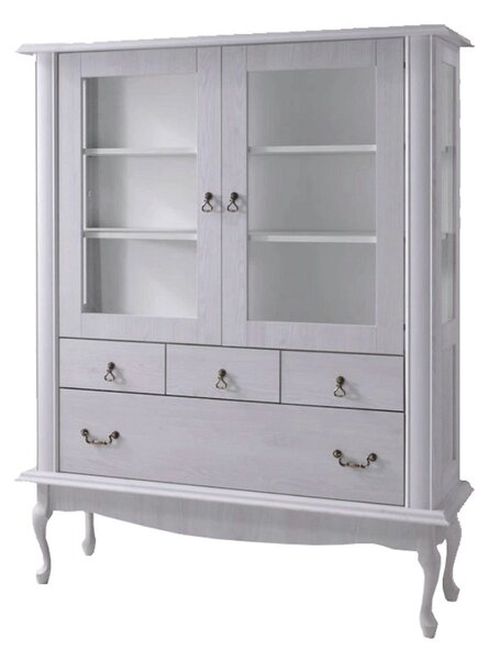 Vitrina VILAR DA5, pin alb, DTD laminat, 125x42x158 cm