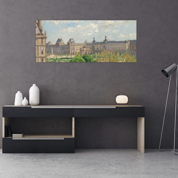 Tablou - Camille Pissarro, Place du Carrousel, Paris, reproducere (120x50 cm)