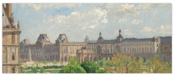Tablou - Camille Pissarro, Place du Carrousel, Paris, reproducere (120x50 cm)