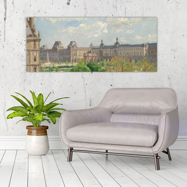Tablou - Camille Pissarro, Place du Carrousel, Paris, reproducere (120x50 cm)