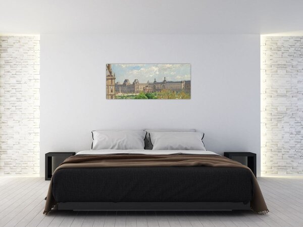Tablou - Camille Pissarro, Place du Carrousel, Paris, reproducere (120x50 cm)