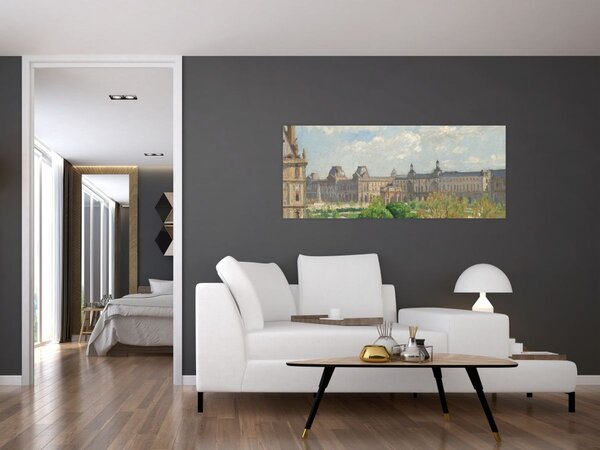 Tablou - Camille Pissarro, Place du Carrousel, Paris, reproducere (120x50 cm)