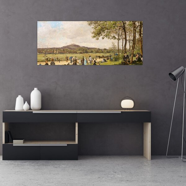 Tablou - French 19th Century, Race Course at Longchamps, reproducere (120x50 cm)