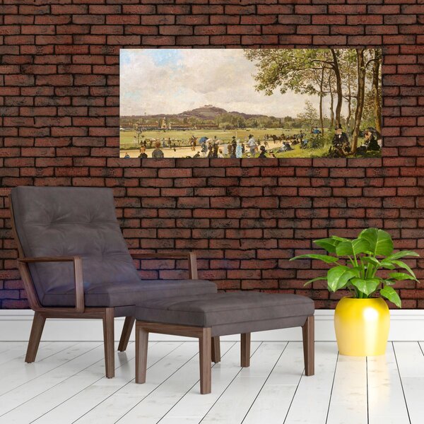 Tablou - French 19th Century, Race Course at Longchamps, reproducere (120x50 cm)
