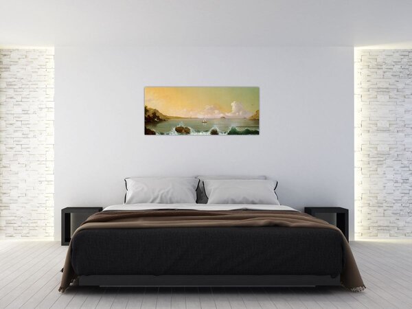 Tablou - Martin Johnson Heade, Rio de Janeiro Bay, reproducere (120x50 cm)