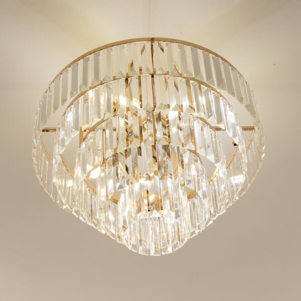 Lustră de cristal aplicată Brilagi CRYSTAL 5xE14/40W/230V auriu