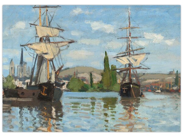 Tablou - Claude Monet, Ships Riding on the Seine at Rouen, reproducere (70x50 cm)