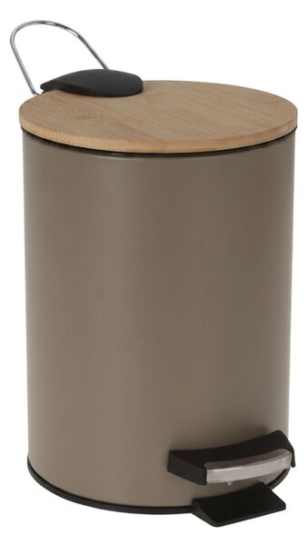 Coș de gunoi cu pedală, capacitate 3l, culoarea taupe, 17x24 cm