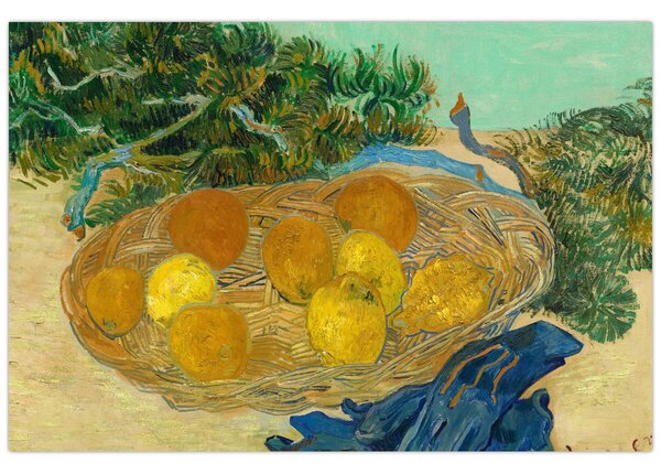 Tablou - Vincent van Gogh, Still Life of Oranges and Lemons with Blue Gloves, reproducere (90x60 cm)