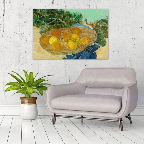 Tablou - Vincent van Gogh, Still Life of Oranges and Lemons with Blue Gloves, reproducere (90x60 cm)
